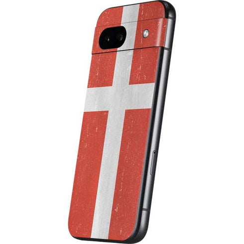 Denmark Flag Distressed Google Pixel 8a Skin